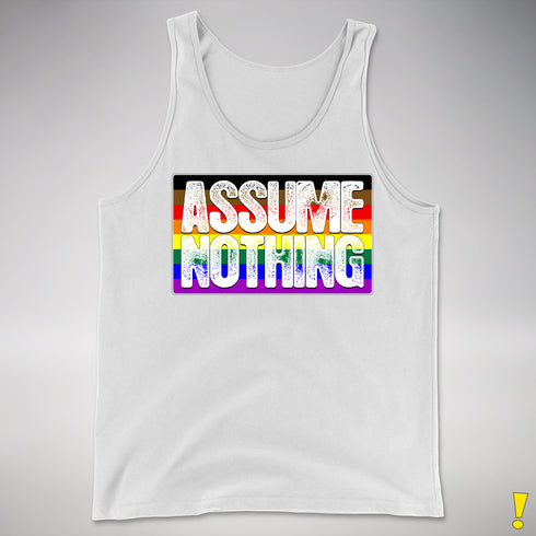 Assume Nothing Philly LGBTQ Gay Pride Flag Premium Tank Top - White
